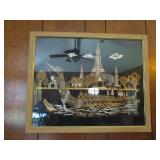 Pair of framed oriental style artworks