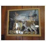 Pair of framed oriental style artworks