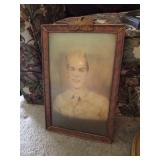 Picture of soldier in patriotic frame