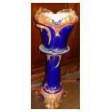 BEAUTIFUL ANTIQUE POTTERY JARDINIERE & PEDESTAL