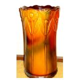 GORGEOUS LARGE MAJOLICA POTTERY UMBRELLA CANE STAND, WELLER?