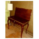 GORGEOUS MAHOGANY GAME TABLE, SERPENTINE FOLD OVER TOP, CABRIOLET LEGS