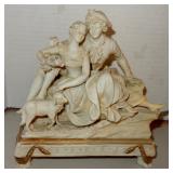 VINTAGE BISQUE COURTING COLONIAL COUPLE FIGURINE