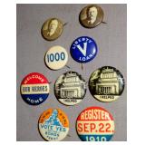 VINTAGE POLITICAL PINBACK BUTTON COLLECTION