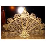 VINTAGE FIREPLACE SCREEN PEACOCK  FAN STYLE