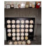 AUTOGRAPHED BASEBALLS INCLUDING AARON, DiMAGGIO, FELLER, GWYNN, MARION, RYAN, WILLIAMS,