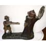 ORIGINAL TEDDY AND THE BEAR CAST IRON COIN BANK
