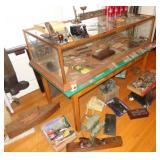 ANTIQUE MERCANTILE DISPLAY FILLED WITH KEEN KUTTER