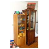 NICE DISPLAY CABINETS FILLED WITH FIESTAWARE & SHAWNEE POTTERY