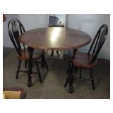 drop leaf table, 2 chairs