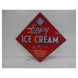 Reverse Painted Early Ice Cream Sign