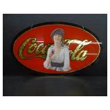 Reverse Painted Glass Coca COla Sign