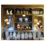 Glass on pine cabinet