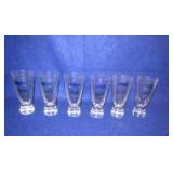 "Marquis" Waterford Crystal vodka shot glasses - set of 6 - stickers are still on the glasses - meas