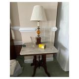 Marble Top Table / Lamp
