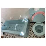 VINTAGE BLUE BATH FIXTURES