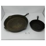Griswold #12 Cast Iron Skillet and #5 Skillet