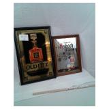 Old Fitz Whiskey and Asbach Brandy Mirror Lot
