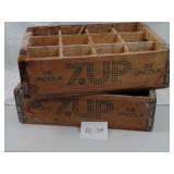 Two Wooden 7-UP Crates
