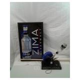 Zima Lighted Sign and Tabletop Display Lot
