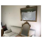 2 Vintage Gold Frame Mirrors