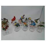 Franklin Mint Porcelain Bird Flower Bells