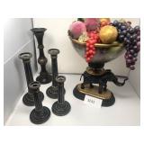Candle Holders and Fruit Bowl