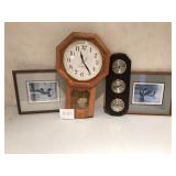 Heritage Mint Wall Clock, Barometer, and Loon Prints