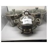 Three Chafing Dishes