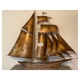 Large Brass Sailing Ship