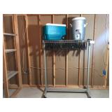 Garment Rack and Two Igloo Coolers