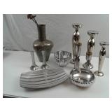 6 Dansk Collectible Pieces with Other Chrome and Copper Collectibles