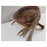 Beautiful Deer Antler Woven Basket