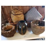 Ceramic Pot and Baskets