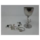 Michael Aram Botanical Napping Rings and Leaf Kiddush Cup