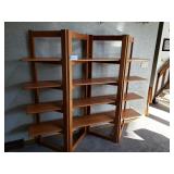 Natural Wood Four Shelf Shelving Unit