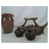 Primitive Teapot and Cups & A Wedding Vessel