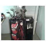 Gulf Club Cabinet and Two Sets of Clubs