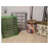 Vintage Tins and Storage Drawers
