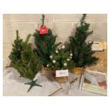 Mini Christmas Tree, Wreath Hanger and 2 New in Package Tablecloths 