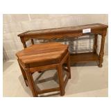 Oak Sofa and End Table