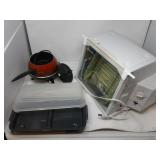 Ronco Rotisserie & BBQ Oven, Oyster Fondue & Steam/Heat Tray for Rotisserie