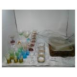 Stella Artois Glasses, Martini Decorative Glasses, & Pyrex Lot