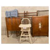 Vintage Childs Crib and Highchair