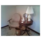 Duncan Phyfe Style Round Table & Vintage Chair