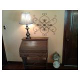 Roll Top Desk, Wall Decor, Lamp & Decorative Plates