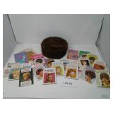 Vintage 60s Hair & Beauty Books and Real Fur Hat