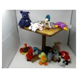 A Few Top Rare Collectible Beanie Babies and Darling Wood Table