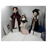 Franklin Heirloom Dolls, Mary, Strawberry Girl, Elizabeth Queen