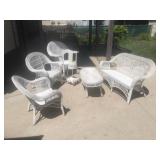 Six Piece White Wicker Set